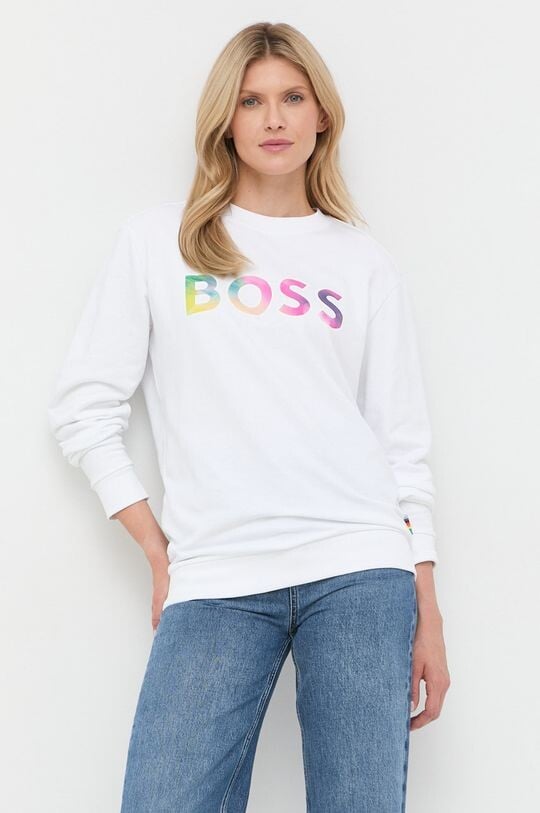 

Хлопковая толстовка Boss, белый