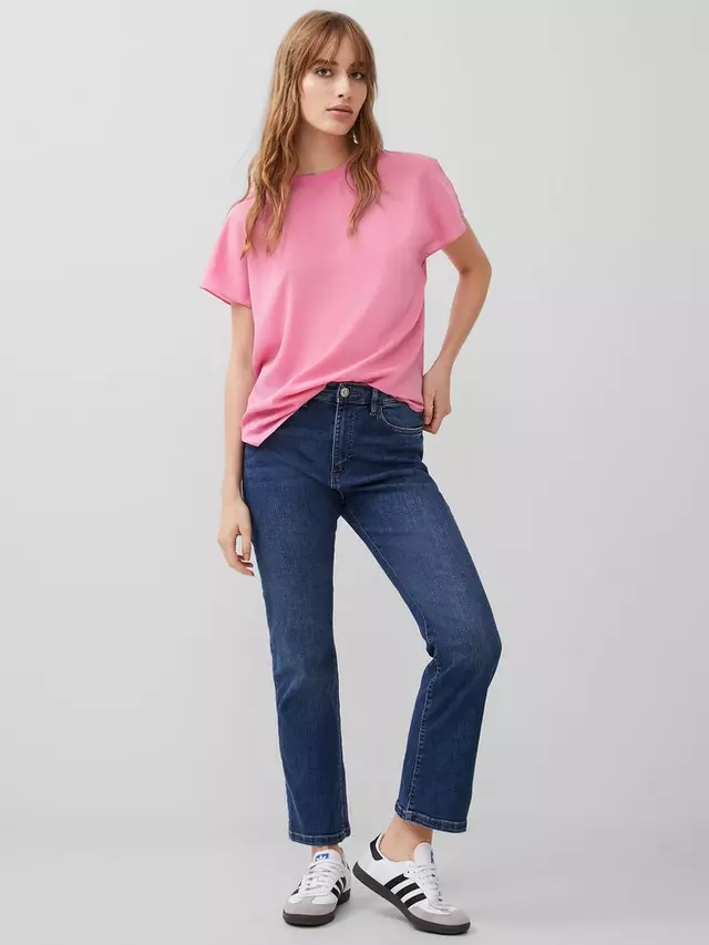 

Топ French Connection Light Crepe Crew Neck, цвет aurora/pink