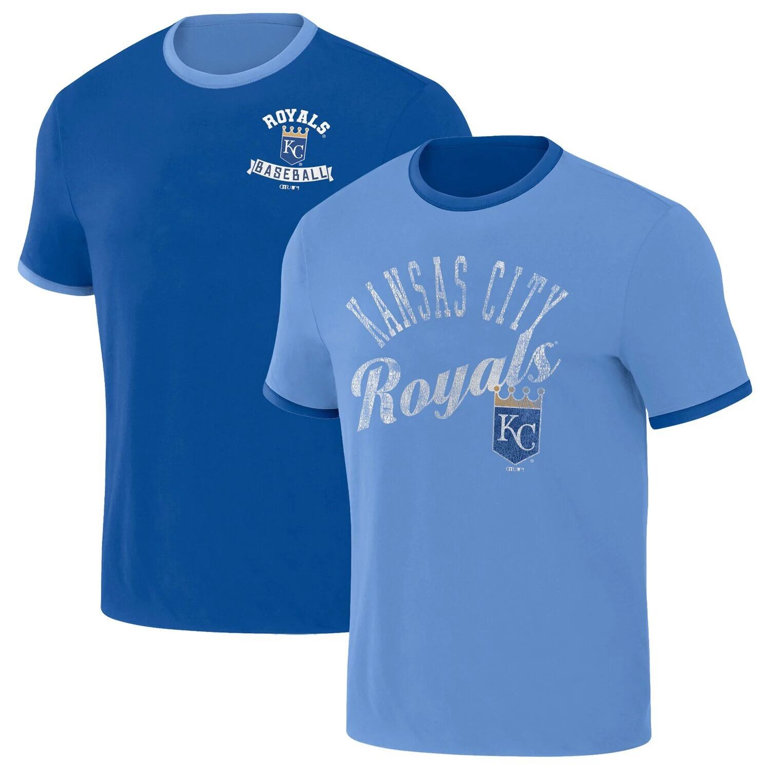 

Мужская двусторонняя футболка Darius Rucker Collection от Fanatics Royal/голубая Kansas City Royals Two-Way Ringer