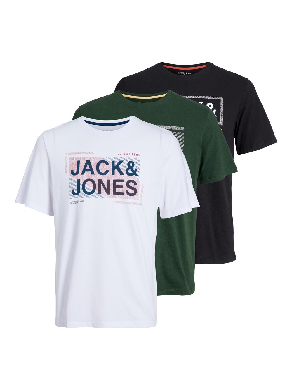 

Футболка JACK & JONES Kain, темно-зеленый/черный/белый