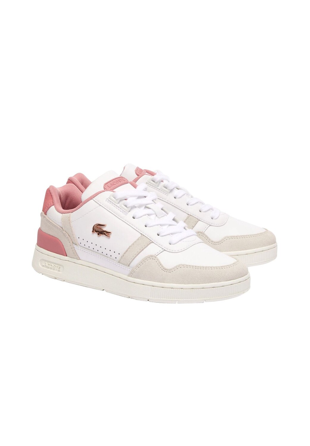 

Кроссовки из кожи/текстиля LACOSTE, цвет Weiß/ Pink