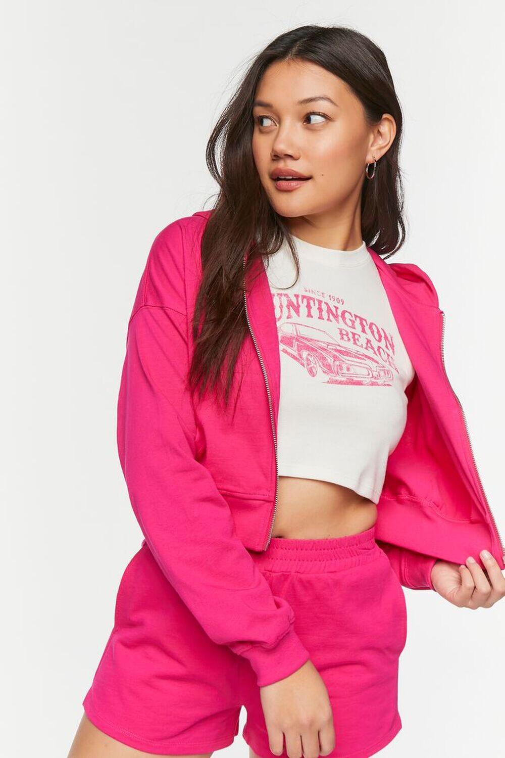 

Толстовка на молнии с короткими рукавами Forever 21