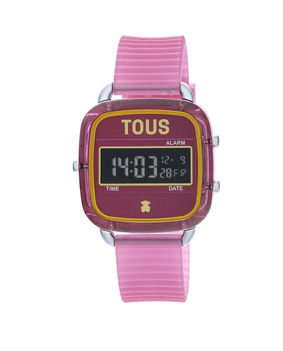 Цифровые женские часы D-Logo Fresh из поликарбоната с силиконовым ремешком цвета фуксии Tous, розовый цифровые женские часы d logo со стальным браслетом синего ip tous синий