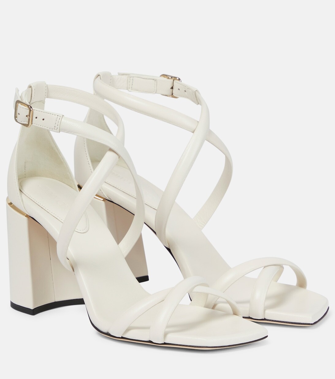 

Кожаные сандалии Rhea 85 Jimmy Choo, бежевый