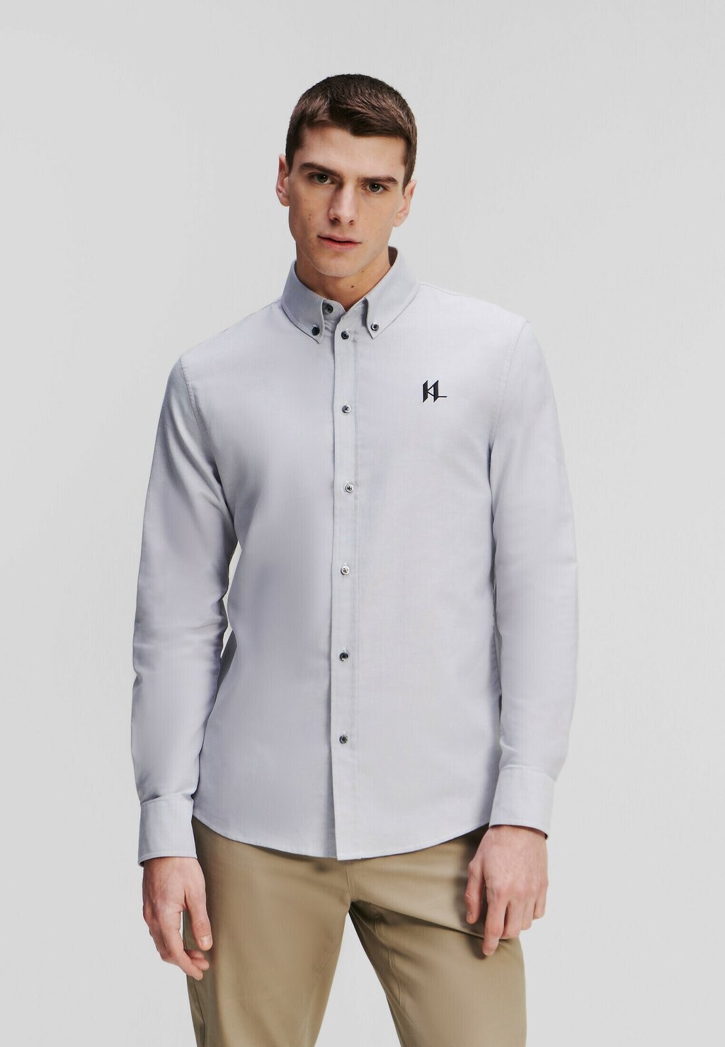 

Рубашка OXFORD LOGO KARL LAGERFELD, светло-серый