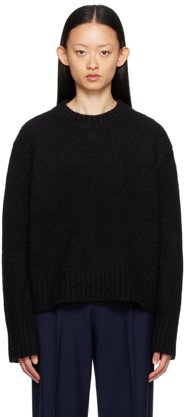 

Черный свитер с круглым вырезом Helmut Lang