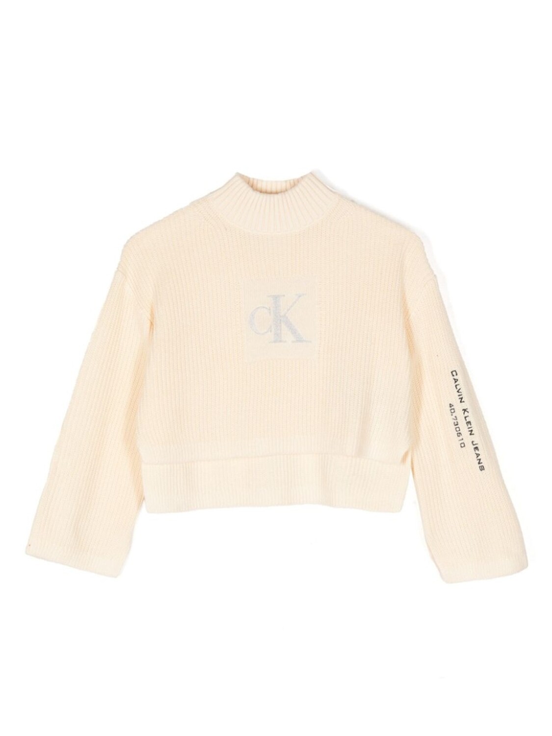 

Джемпер в рубчик с вышитым логотипом Calvin Klein Kids, желтый
