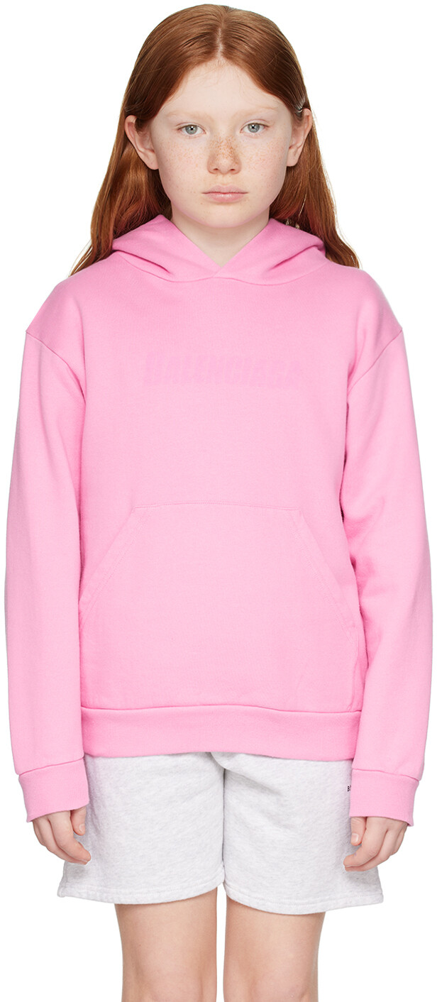

Balenciaga Kids Детское розовое худи с принтом