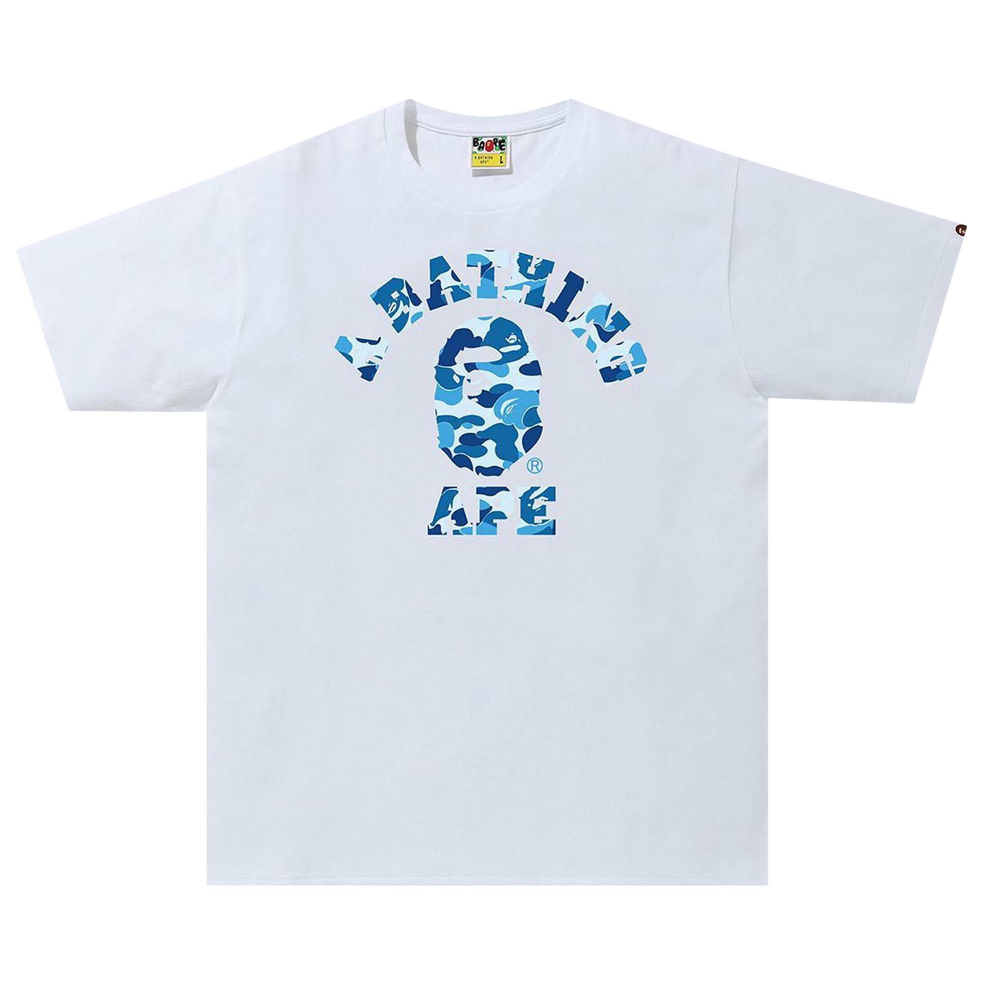 Камуфляжная футболка BAPE ABC Белый/Синий камуфляжная футболка bape abc черный синий