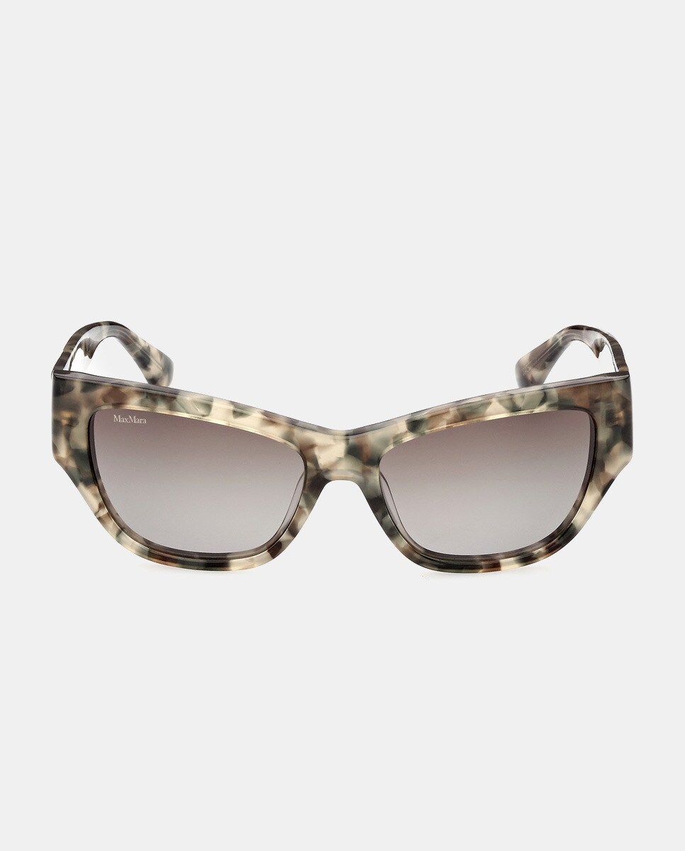 цена Женские солнцезащитные очки кошачий глаз из ацетата светло-гаванского цвета Max Mara, светло-коричневый