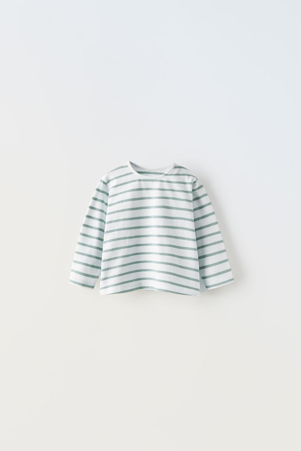 

Полоская футболка ZARA, цвет морской волны