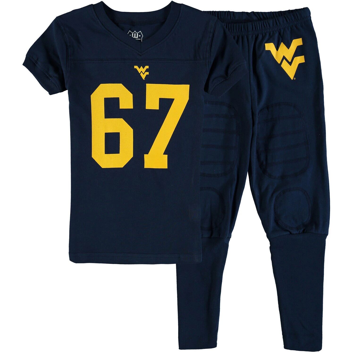 

Молодежный футбольный пижамный комплект Wes & Willy Navy West Virginia Mountaineers Unbranded