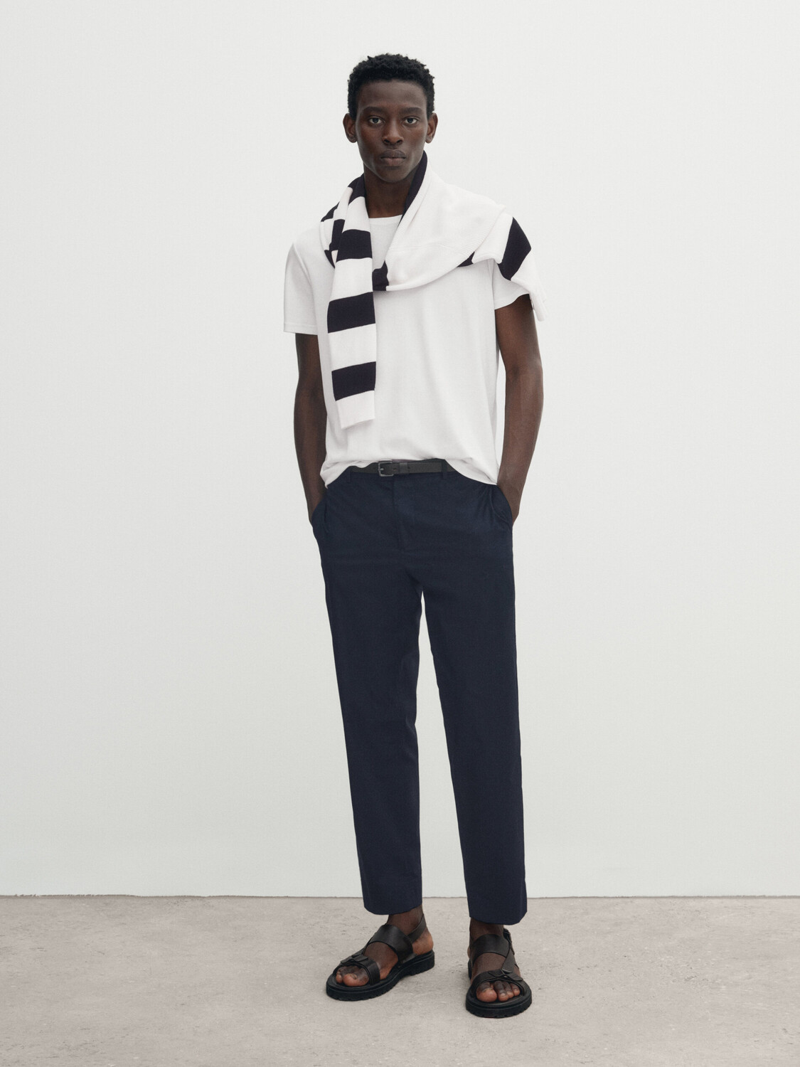 

Футболка из мерцеризового хлопка с коротким рукавом Massimo Dutti, белый