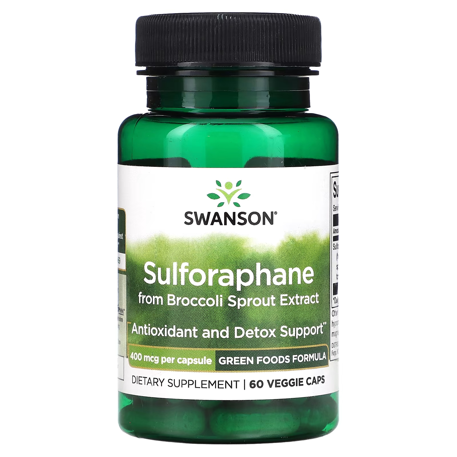 цена Сульфорафан Swanson из экстракта ростков брокколи, 60 растительных капсул