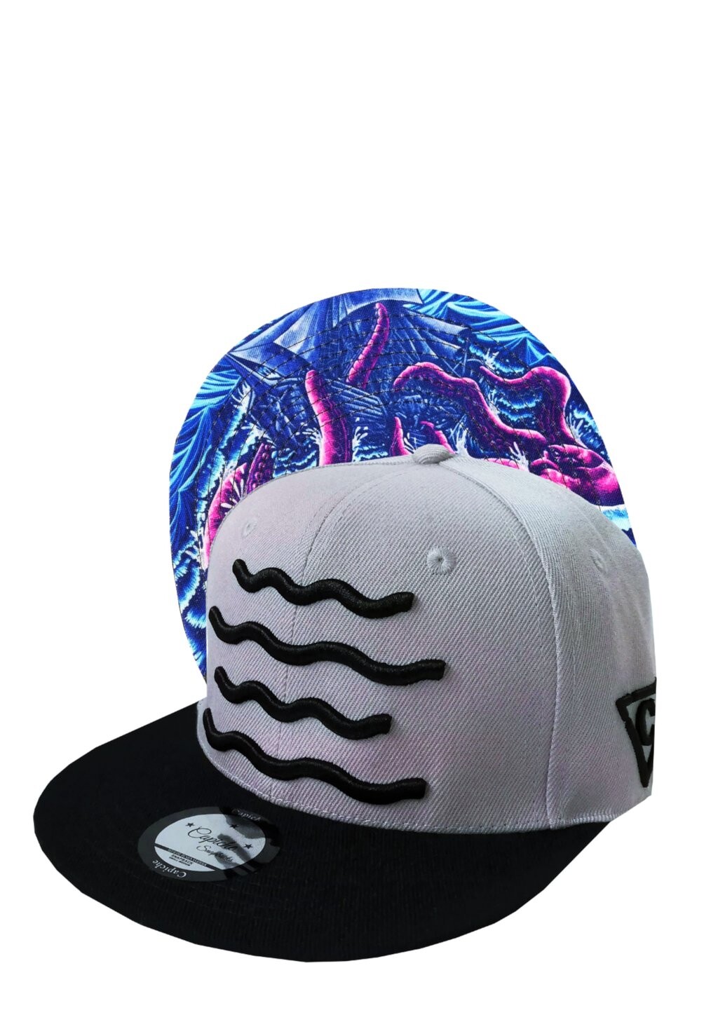 Бейсболка SNAPBACK BASEBALL-ONE SIZE Capiche, цвет light grey/black/purple бейсболка snapback baseball one size capiche цвет mottled yellow black light yellow