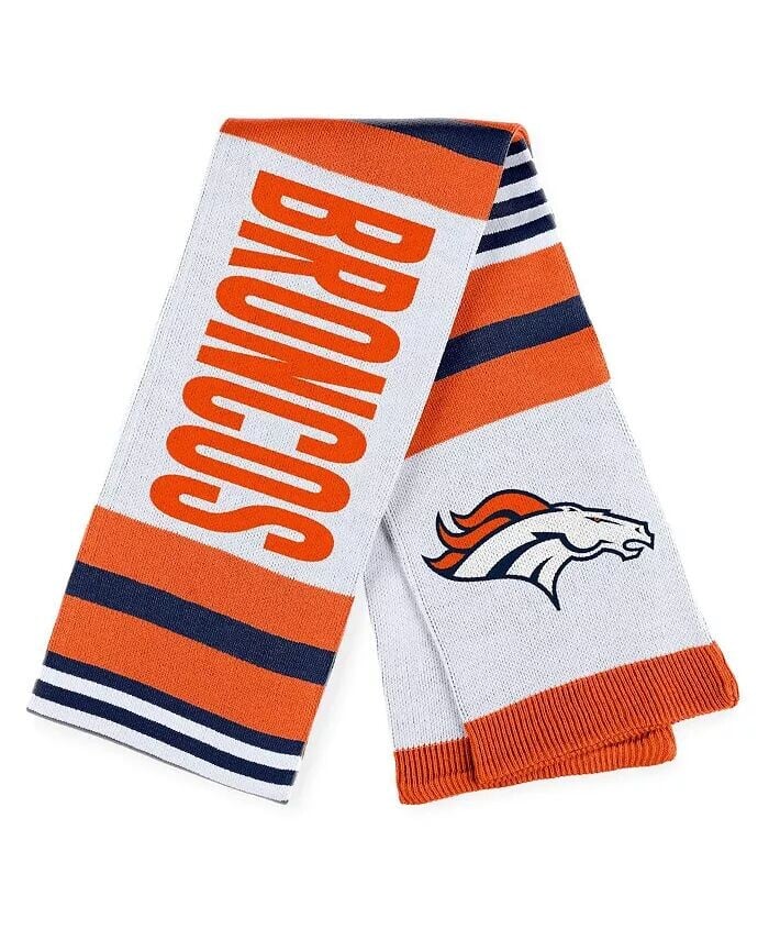 

Женский жаккардовый полосатый шарф Denver Broncos Wear By Erin Andrews, белый