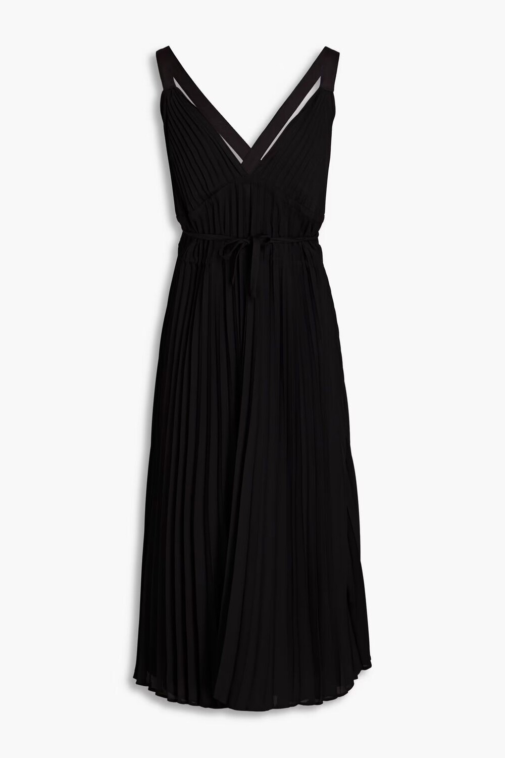 

Платье миди из плиссированного жоржета Proenza Schouler, черный