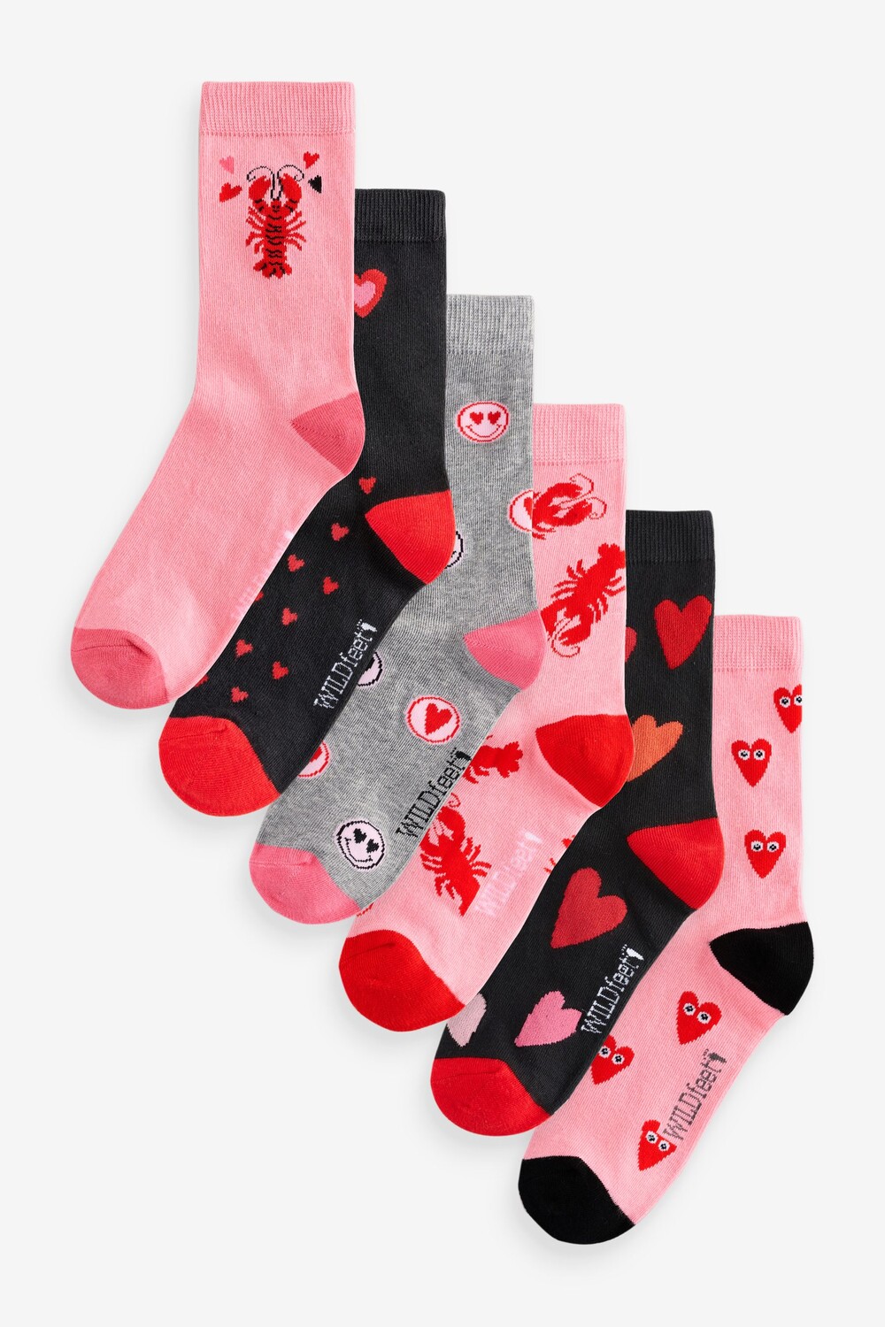 

Носки Love Novelty, 6 упаковок Wild Feet, розовый