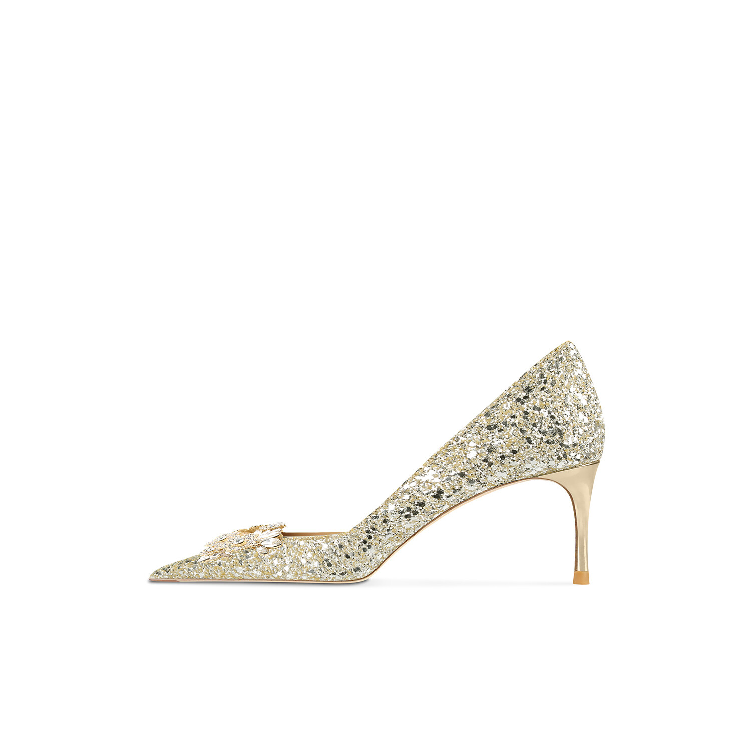 

Туфли женские на высоком каблуке Ganxiaojie, цвет Sequined gold buckle 6cm