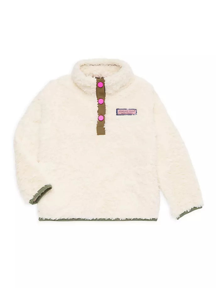 

Плюшевый свитер с логотипом для маленьких девочек и девочек Vineyard Vines, цвет pina colada