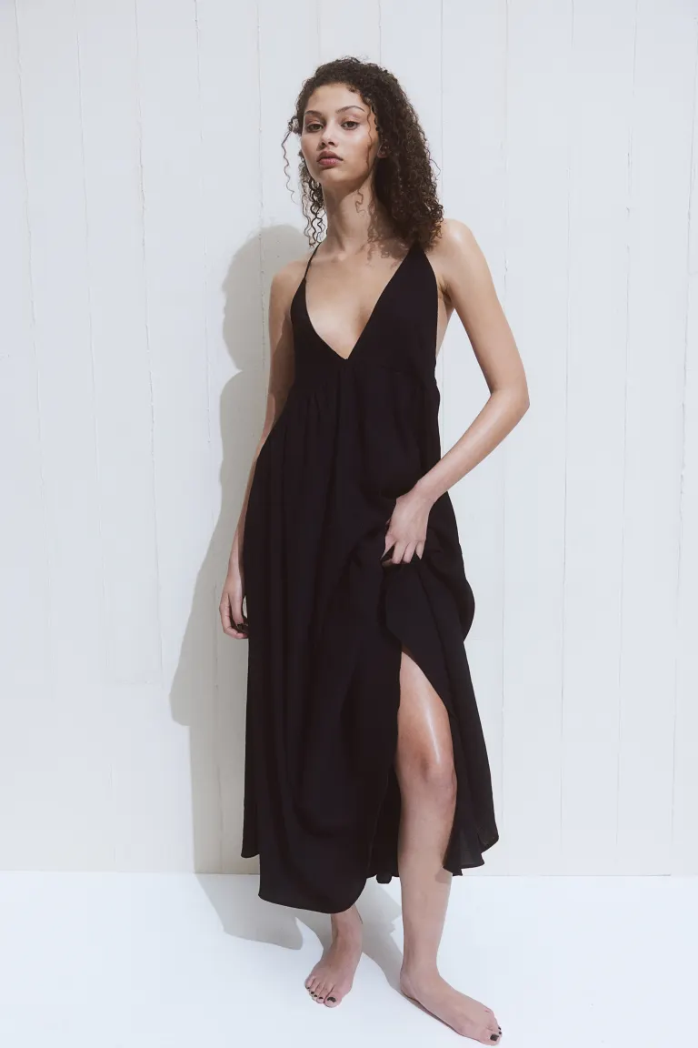Пляжное платье с завязками H&M, черный