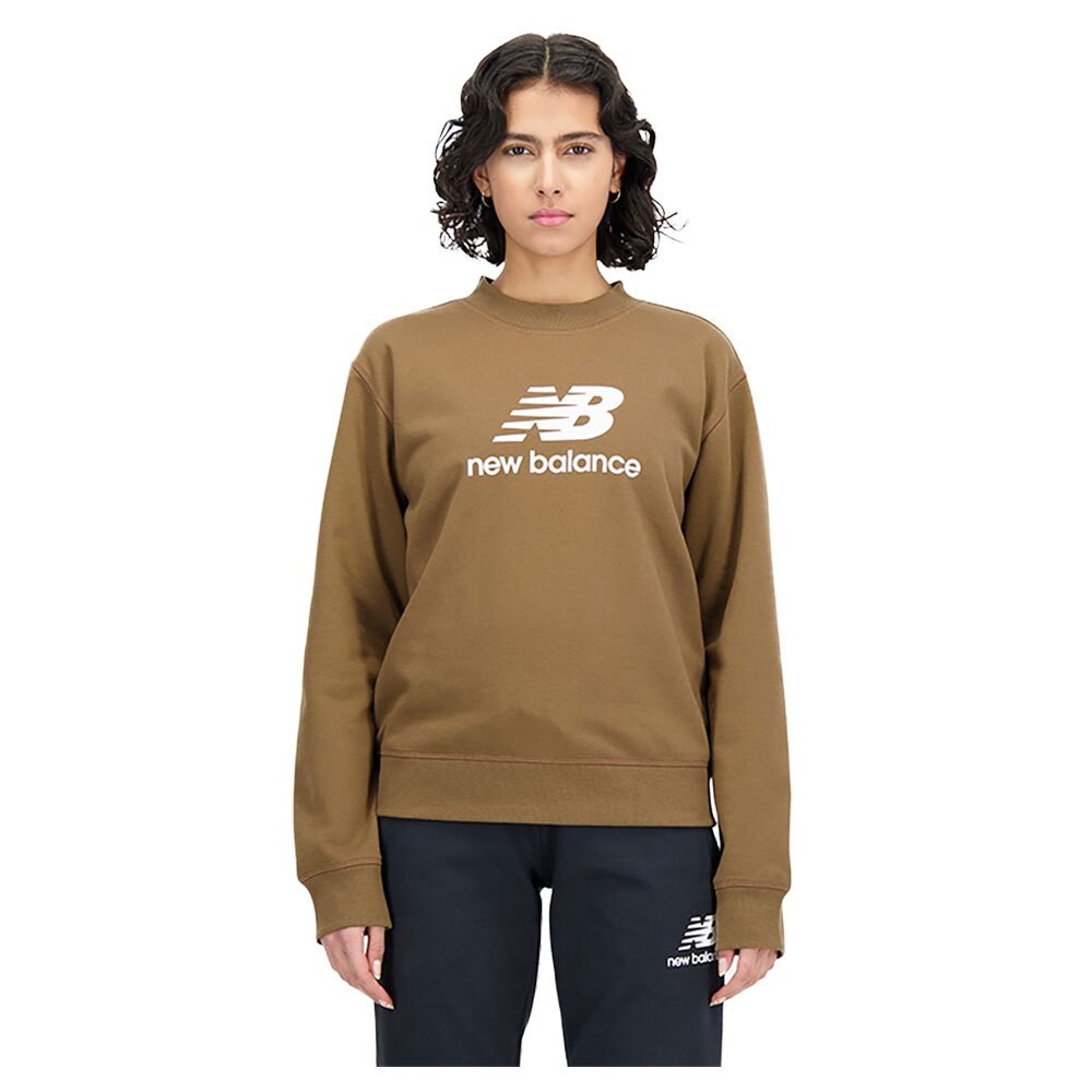 

Толстовка New Balance Essentials Stacked Logo French Terry, коричневый