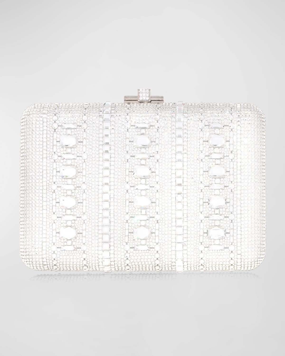 

Тонкий клатч Radiant Jewel Crystal Judith Leiber Couture, цвет Silver Rhine