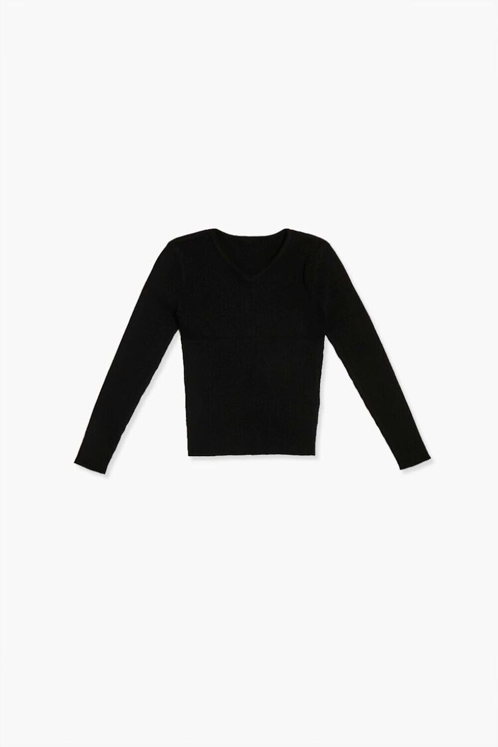 

Свитер с v-образным вырезом для девочек Forever 21, черный