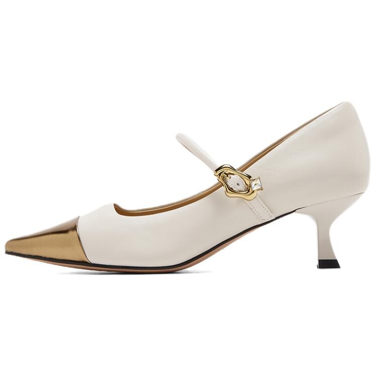

Туфли Мэри Джейн женские Basto, цвет Off-white/gold