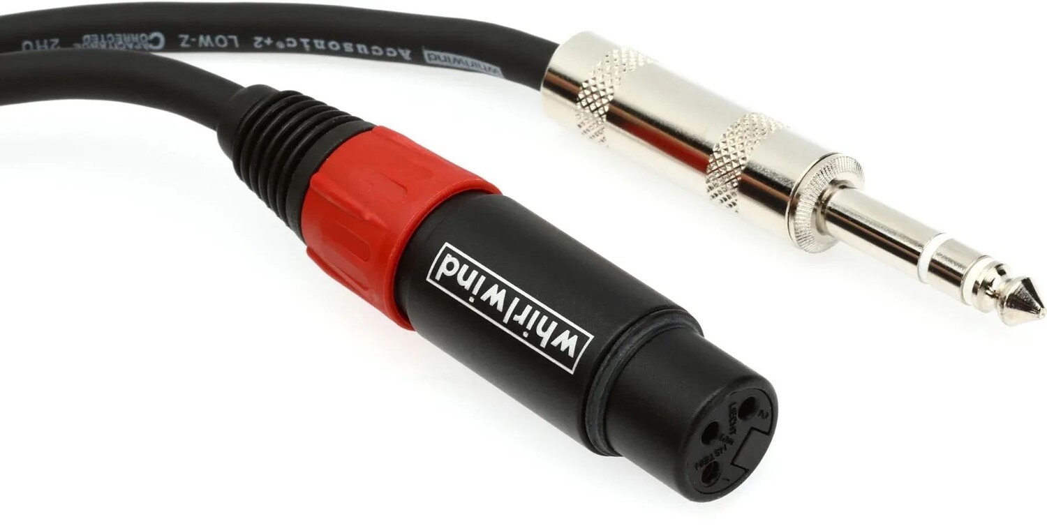 

Кабель Whirlwind STF25 с гнездом XLR на штекер TRS 1/4 дюйма — 25 футов