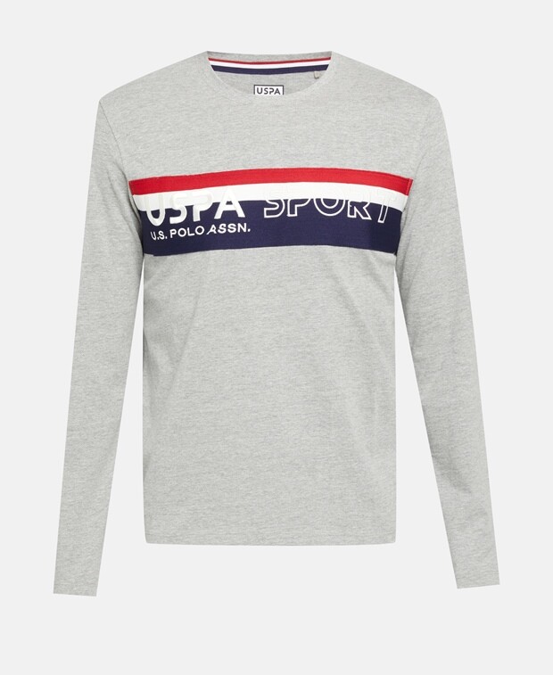 

Топ с длинными рукавами U.S. Polo Assn., светло-серый