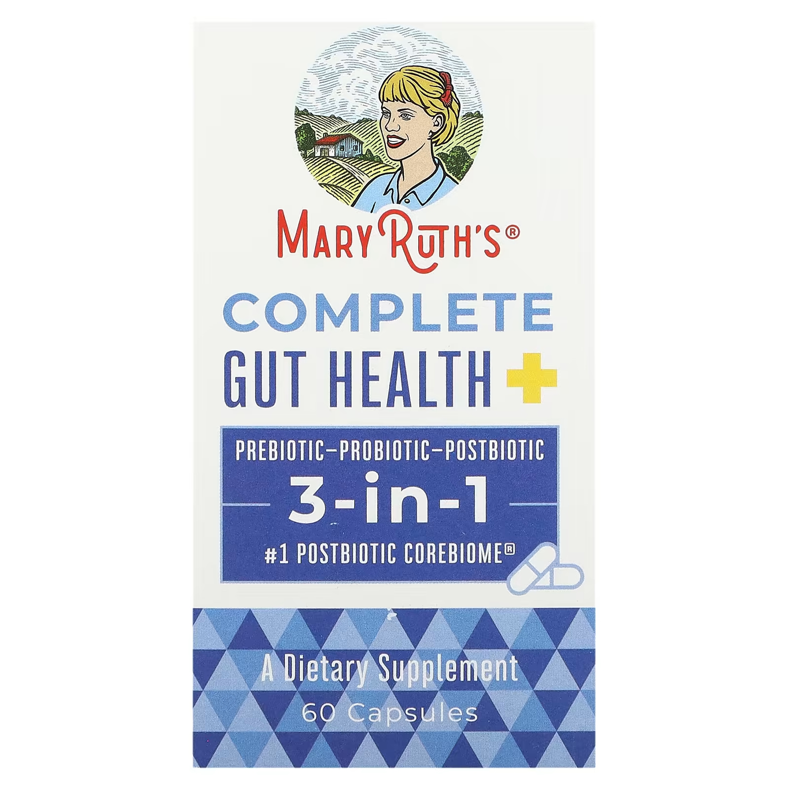 Комплексное средство MaryRuth's для здоровья кишечника 3-в-1, 60 капсул health labs care 4her пробиотик дневной ночной пробиотик в двухкомпонентной формуле пищевая добавка 60 капсул