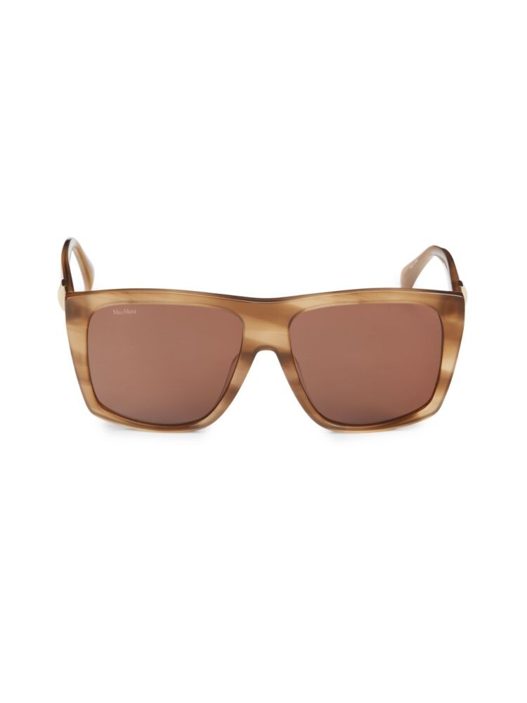 

Квадратные солнцезащитные очки 58MM Max Mara, цвет Havana
