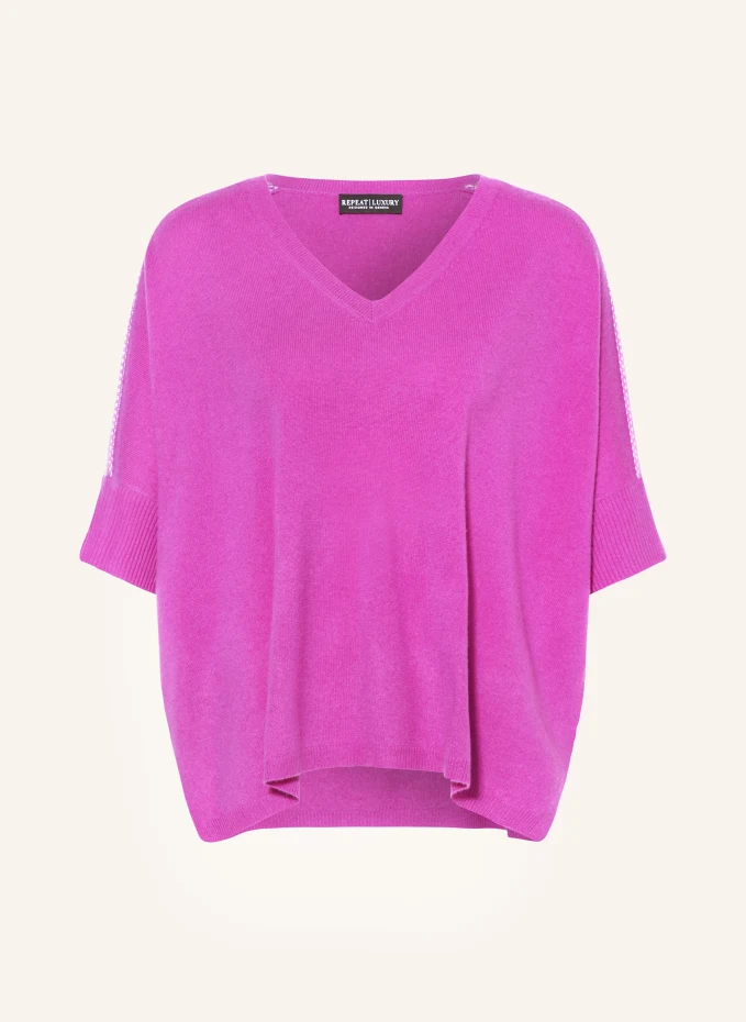 трикотажная кашемировая рубашка ftc cashmere фиолетовый Трикотажная кашемировая рубашка Repeat, фуксия