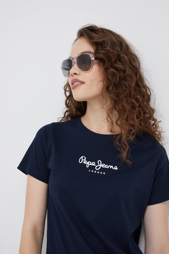 

Хлопковая футболка Pepe Jeans, темно-синий