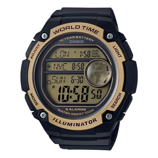 

Часы CASIO STANDARD Sportses Men's Black/Golden Waterproof Mens BlackGold Digital, черный