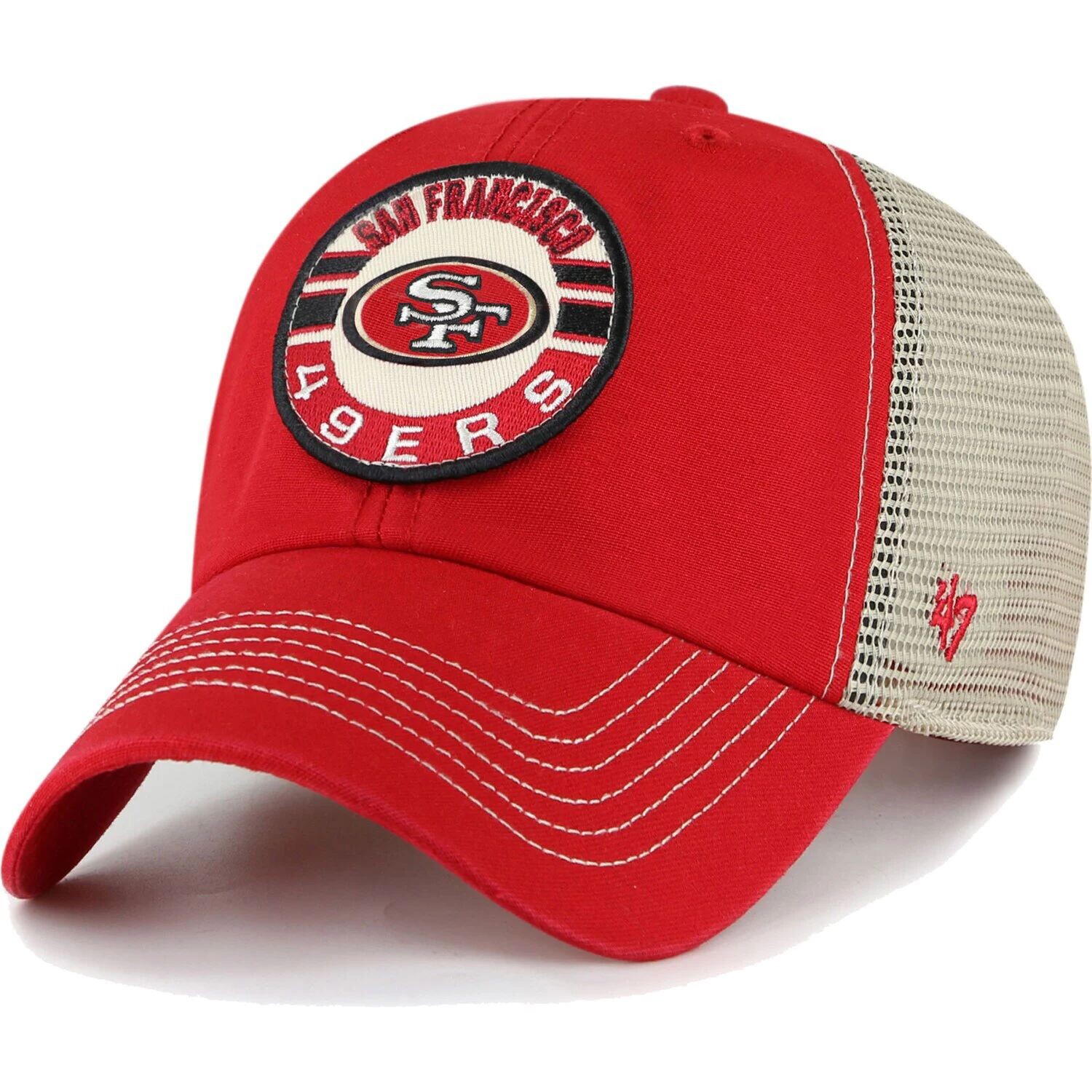 

Мужская регулируемая шляпа '47 Scarlet/Natural San Francisco 49ers Notch Trucker Clean Up
