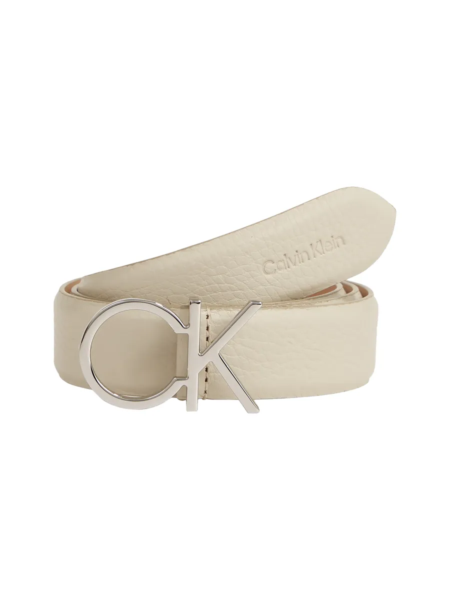 

Кожаный ремень Calvin Klein "CK LOGO BELT 3.0 PEBBLE", бежевый