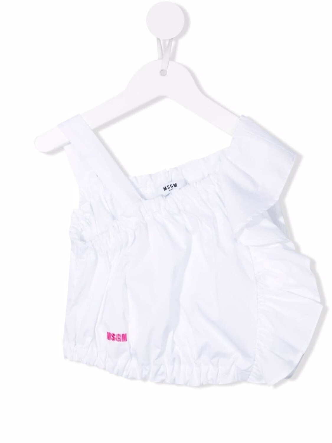 

MSGM Kids укороченный топ с оборками, белый