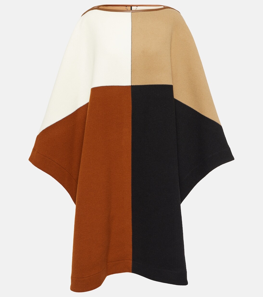 

Кейп из смесовой шерсти с цветными блоками Chloé, мультиколор