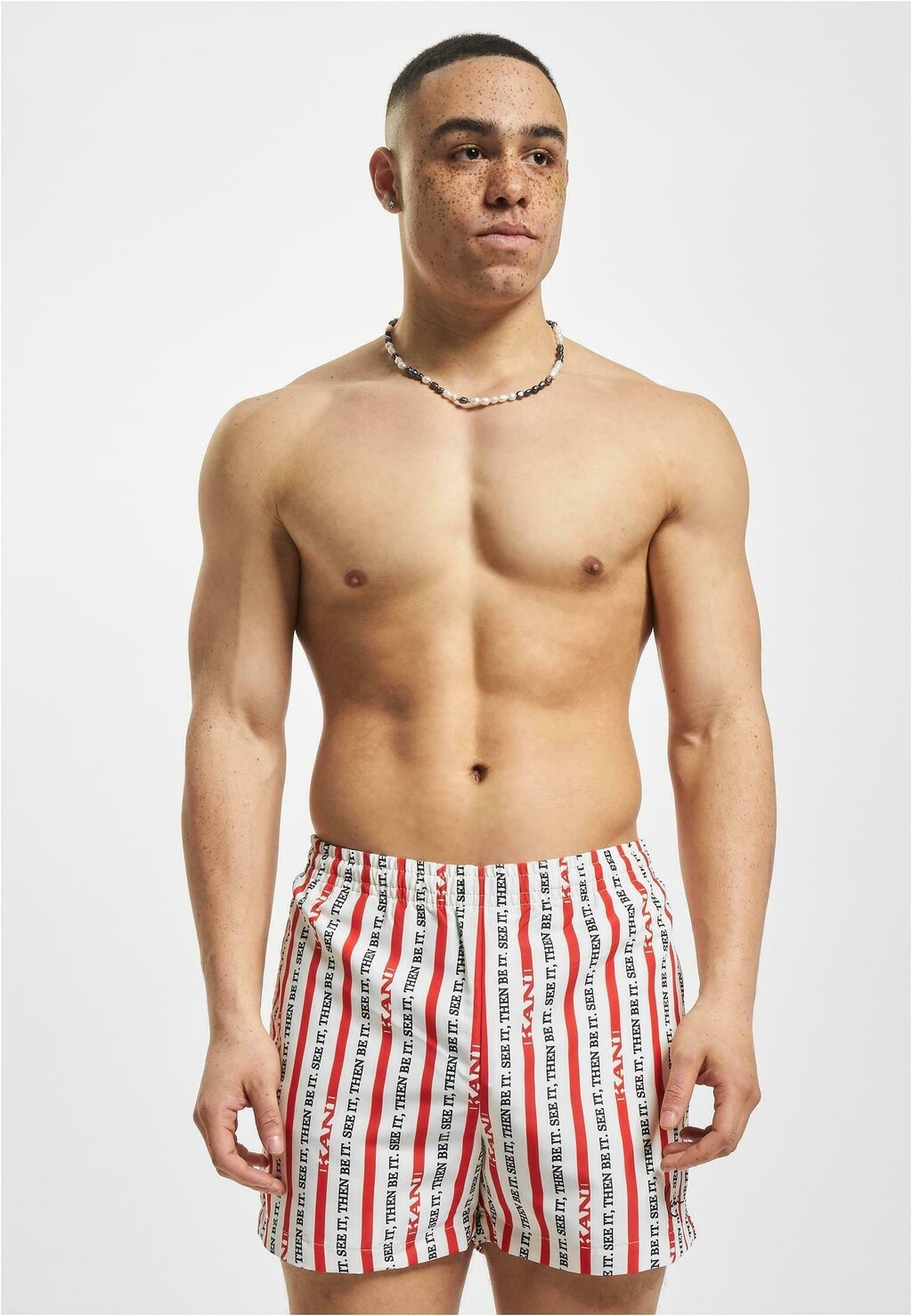 

Шорты KM232-012-2 KK SMALL SIGNATURE LOGO STRIPE BOAR Karl Kani, красный с белым