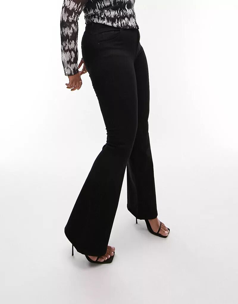 

Черные расклешенные джинсы Topshop Jamie