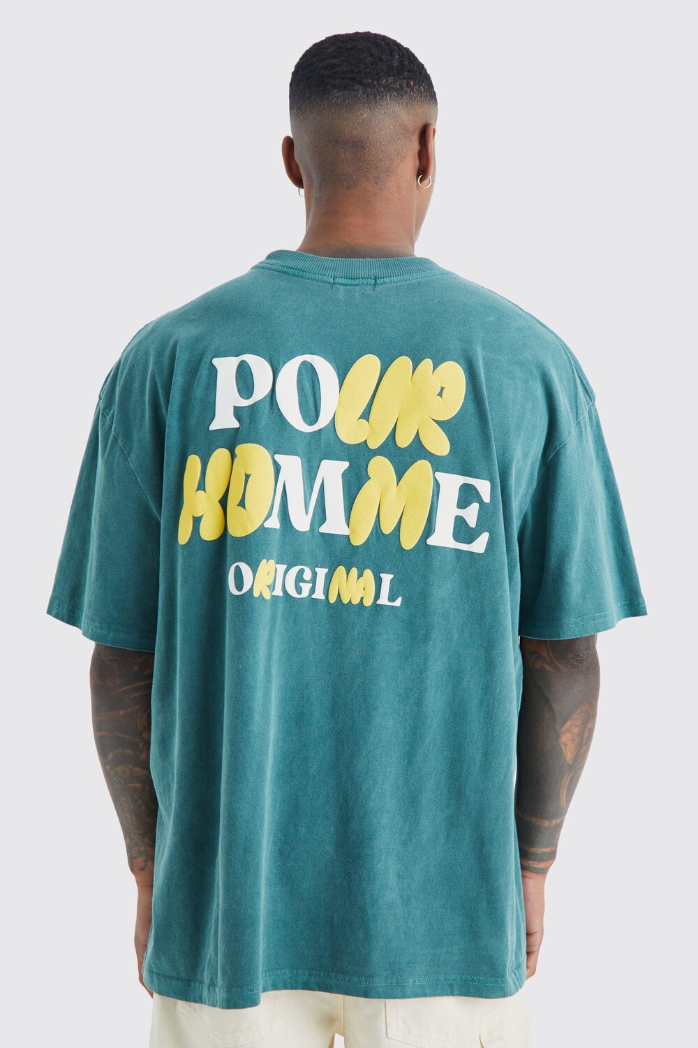 

Футболка оверсайз wash pour homme Boohoo, зеленый