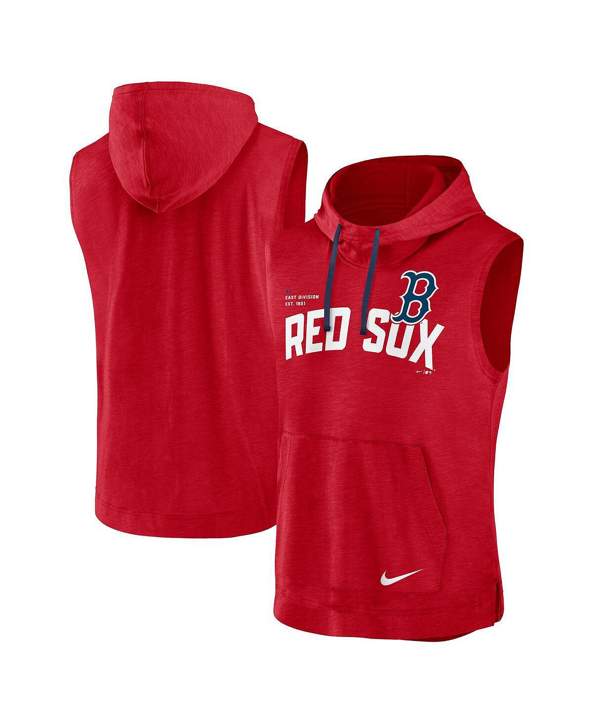 

Мужская красная футболка без рукавов с капюшоном Boston Red Sox Athletic Nike, Красный