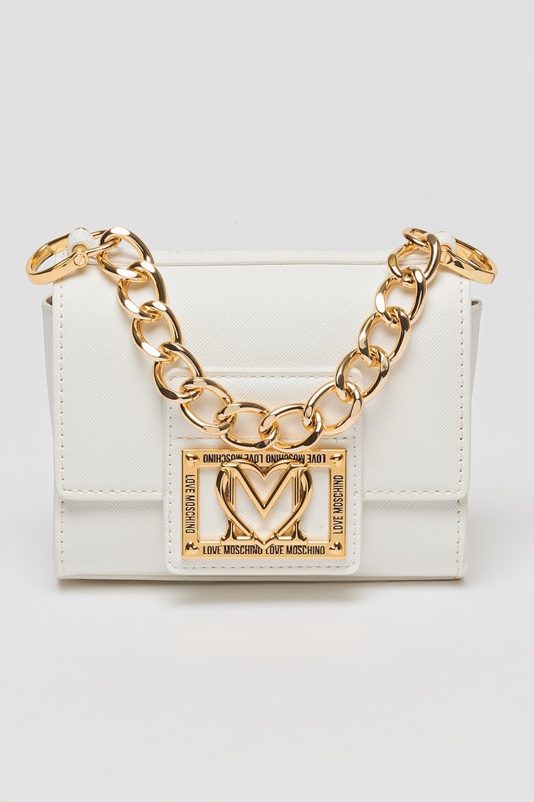

Сумка из экокожи с металлическим логотипом Love Moschino, белый