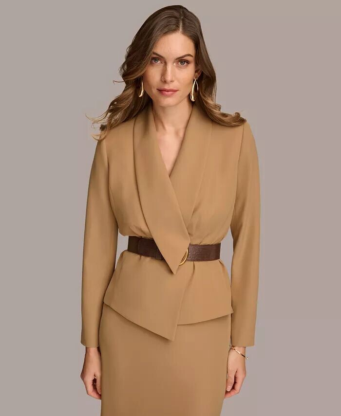 

Женский блейзер с поясом Donna Karan Donna Karan New York, бежевый
