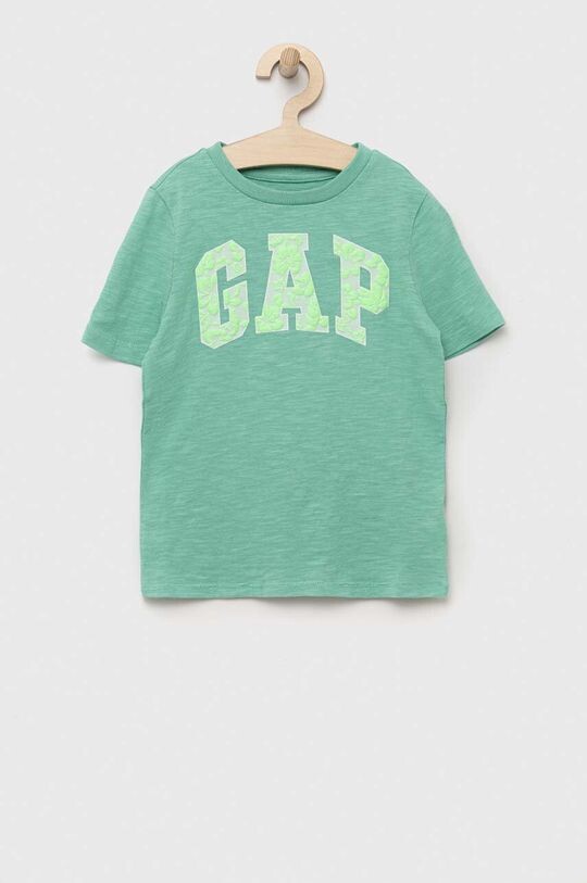 

Детская хлопковая футболка GAP, зеленый