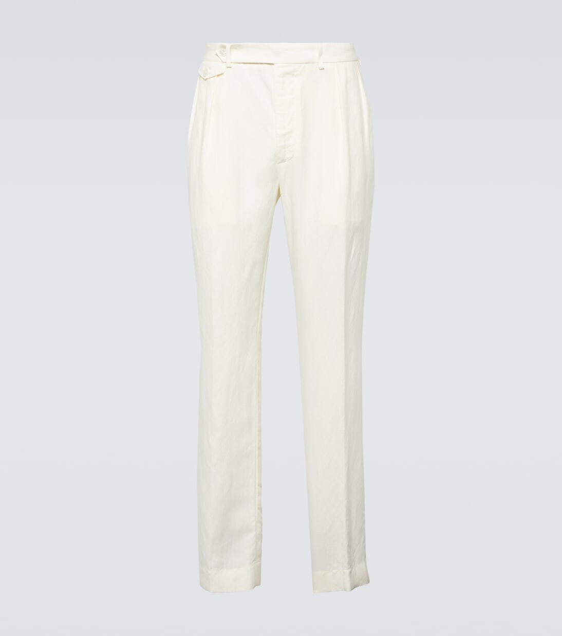 

Прямые брюки из шелка и льна Ralph Lauren Purple Label, белый