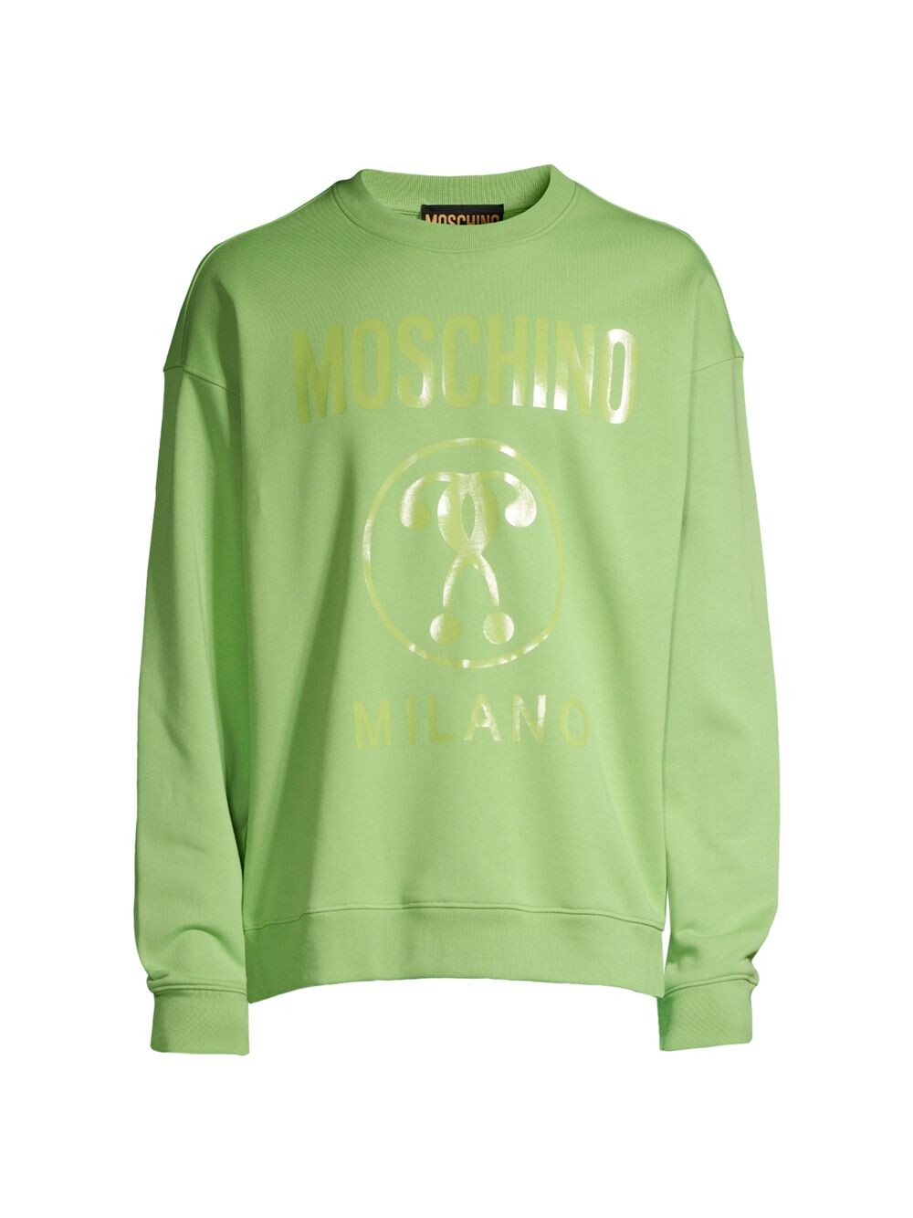 

Хлопковый свитер с круглым вырезом и логотипом Moschino, зеленый