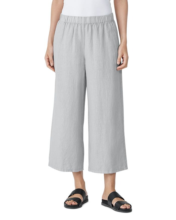 

Широкие укороченные брюки из органического льна Eileen Fisher Petites